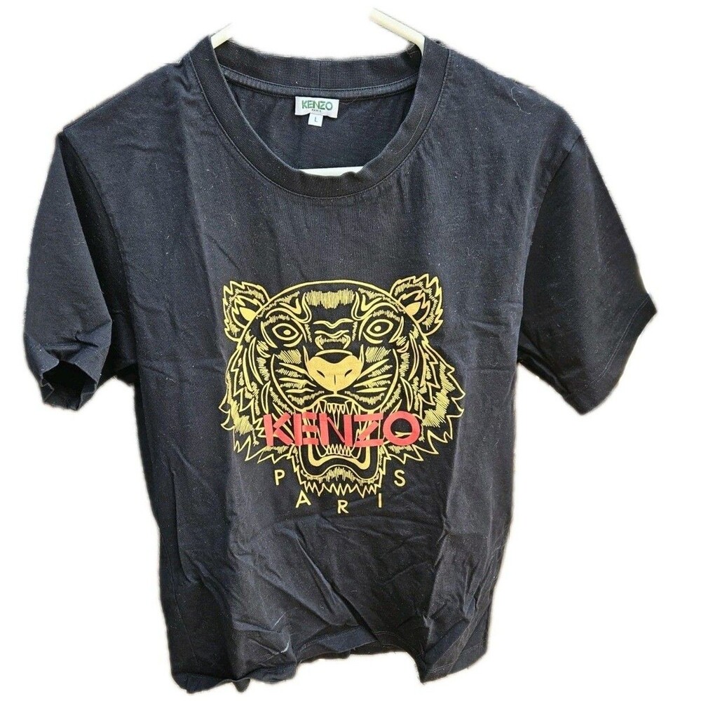 Kenzo Paris black t-shirt men's L tiger graphic france luxury designer top